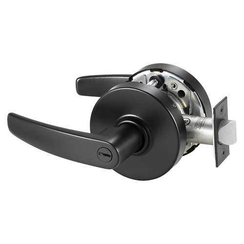 Sargent 10XU65 LB BSP F76A Grade 1 Privacy Cylindrical Lever Lock, B Lever, L Rose, Black Suede Finish
