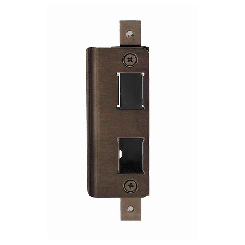 Adams Rite 4901-01-121 Flush Mount Mortised Deadlatch Strike with Dust Box, Dark Bronze Finish