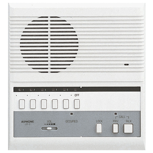 Aiphone LEF-5 MSTR 5-Call Selector Door Release, Surface Mount