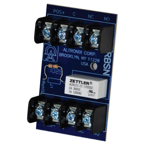 Altronix RBSN Relay Module, 12/24VDC, 15mA Draw, DPDT Contacts 1A/120VAC or 2A/28VDC