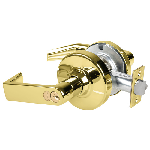 Schlage ND80RDRHO605 ND Series Storeroom Large Format Rhodes with 13-247 Latch 10-025 Strike Bright Brass Finish
