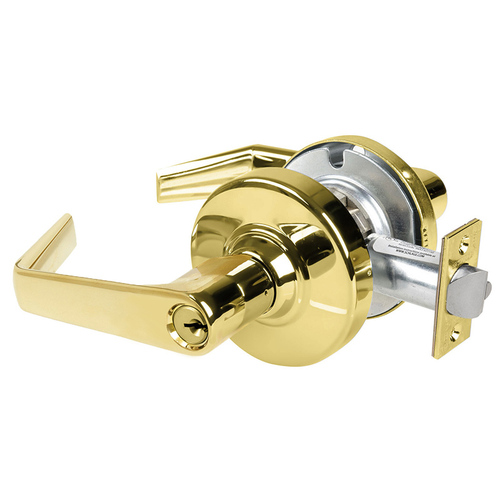 Schlage ALX80P SAT 605 ALX Series Grade 2 Storeroom Saturn Lever Lock, C Keyway, Brass Finish