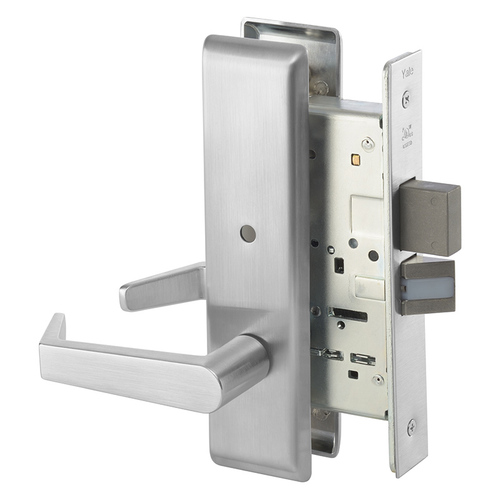 Accentra AUCN8802FL626 Augusta Privacy Mortise Lock with Camden Escutcheon, Satin Chrome Finish