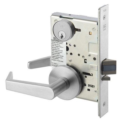 Accentra AUR8808FL626 Classroom Mortise Lock, Augusta Lever, Copenhagen Rose, Satin Chrome Finish
