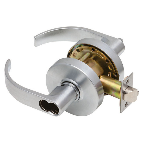 Dexter C1000-ENTR-C-626-SFIC Grade 1 Curved Lever Clutching Cylindrical Lock, Satin Chrome, IC Prep