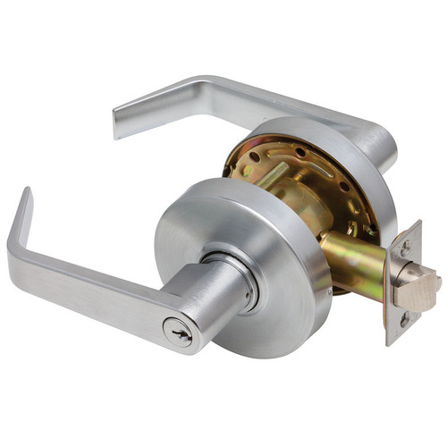 Dexter C2000-STRM-R-626-KDC Grade 2 Regular Lever Non-Clutch Cylindrical Lock, C Keyway, Satin Chrome