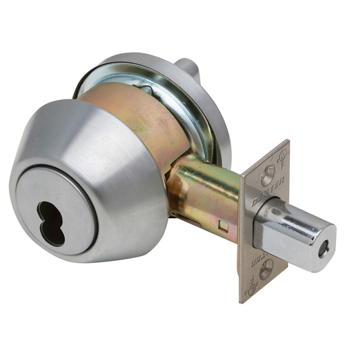 Dexter DB1000-DCT-626-SFIC Grade 1 Double Cylinder Deadbolt, IC Prep, Adjustable Backset, Satin Chrome
