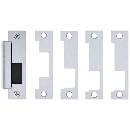 HES 1500C630DLM 12 / 24 Volt DC Electric Strike Complete Pac with Dual Lock Monitor Satin Stainless Steel Finish