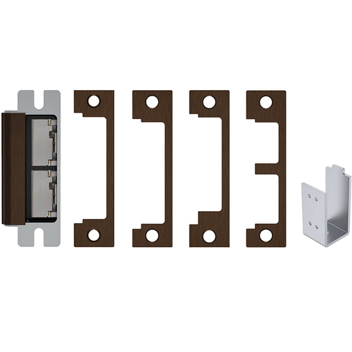 HES 1600CDB613EDLM 12 / 24 Volt DC Electric Strike Complete Pac for Deadbolt Locks with Dual Lock Monitor Oil Rubbed Bronze Finish