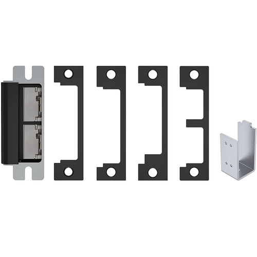 HES 1600-CDB-BSP-DLMS Electric Strike, Complete Pack CDB, Dual Lock and Strike Monitor, Black suede