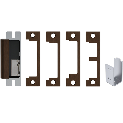 HES 1600CDB613ELM 12 / 24 Volt DC Electric Strike Complete Pac for Deadbolt Locks with Single Lock Monitor Oil Rubbed Bronze Finish