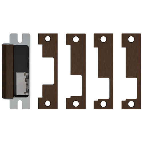 HES 1600CLB613ELMS 12 / 24 Volt DC Electric Strike Complete Pac for Latchbolt Locks with Single Lock and Strike Monitors Oil Rubbed Bronze Finish