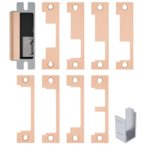 HES 1600CS612LM 12 / 24 Volt DC Electric Strike Complete Pac with Single Lock Monitor Satin Bronze Finish