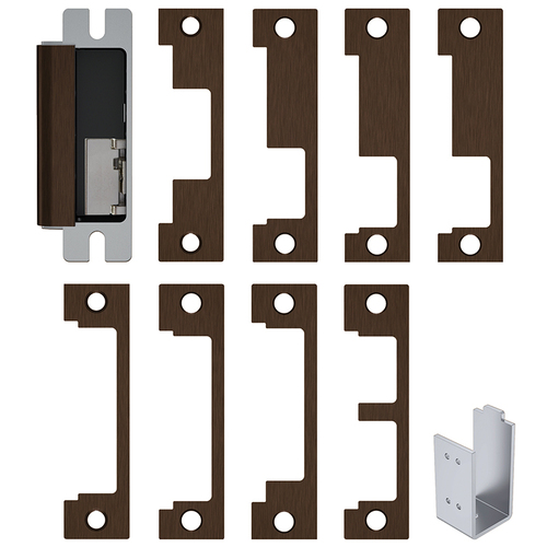HES 1600CS613ELM 12 / 24 Volt DC Electric Strike Complete Pac with Single Lock Monitor Oil Rubbed Bronze Finish