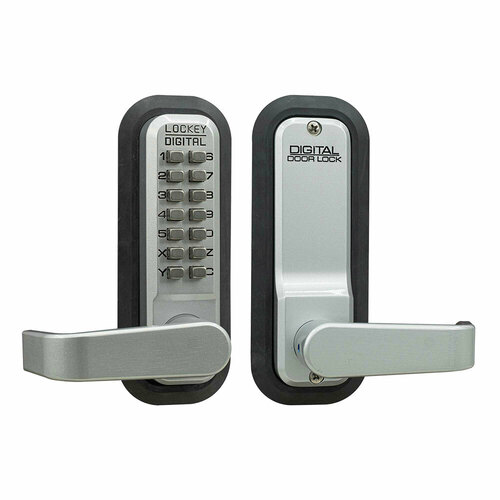 Lockey USA 2835 SC MG Keyless Lever Lock, Passage Function, Satin Chrome, Marine Grade Finish