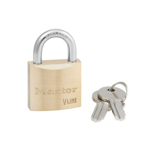 Master Lock 4140KA 3231 1-1/2 In. Wide Brass Body, 1/4 In. Dia. Hardened Steel Shackle, Keyed Alike