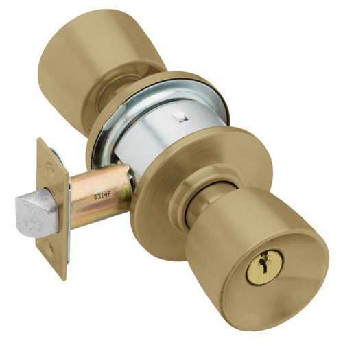 Schlage A53PDTUL609 A Series Entry Tulip Lock C Keyway with 11096 Latch 10001 Strike Antique Brass Finish