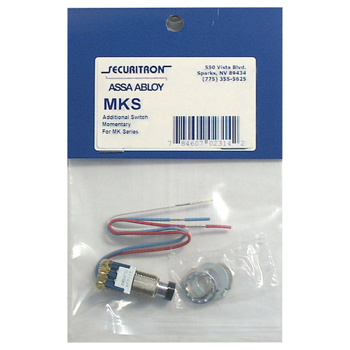 Securitron MKS Satin Stainless Steel Mortise Key Switch - Momentary Only