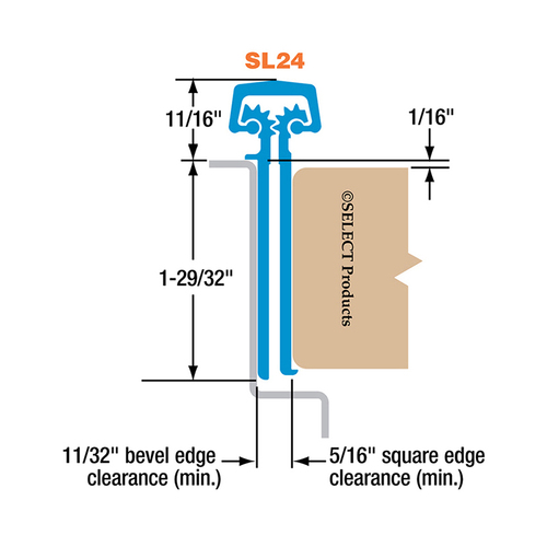 Select Hinges SL24 CL HD600 83 Continuous Full Mortise Hinge