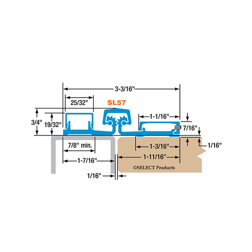 Select Hinges SL57 BR HD300 83 Continuous Full Surface Hinge