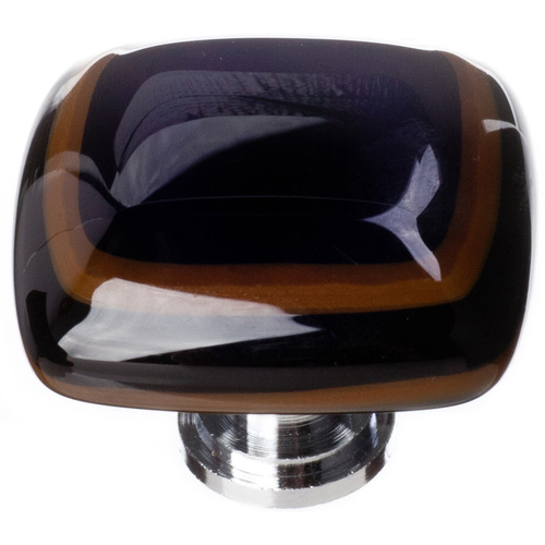 Sietto K-101-PC Stratum Woodland Black Knob with Polished Chrome Base