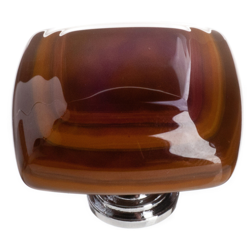 Sietto K-102-PC Stratum Woodland Umber Knob with Polished Chrome Base