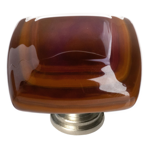 Sietto K-102-SN Stratum Woodland Umber Knob with Satin Nickel Base