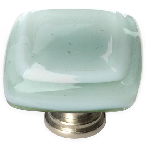 Sietto K-103-SN Stratum Spruce Green Knob with Satin Nickel Base