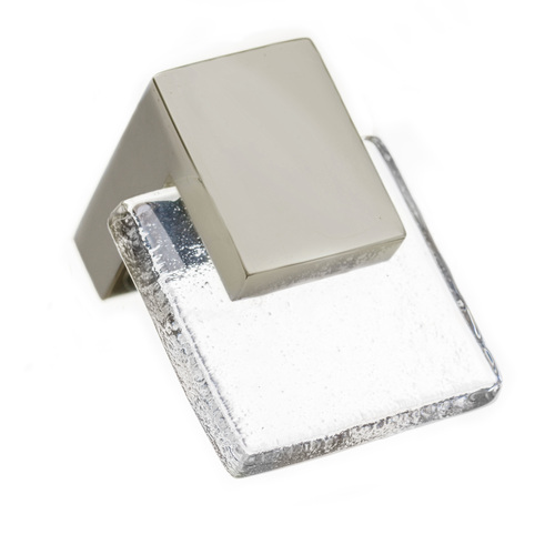 Sietto K-1200-PN Affinity Clear Knob with Polished Nickel Base