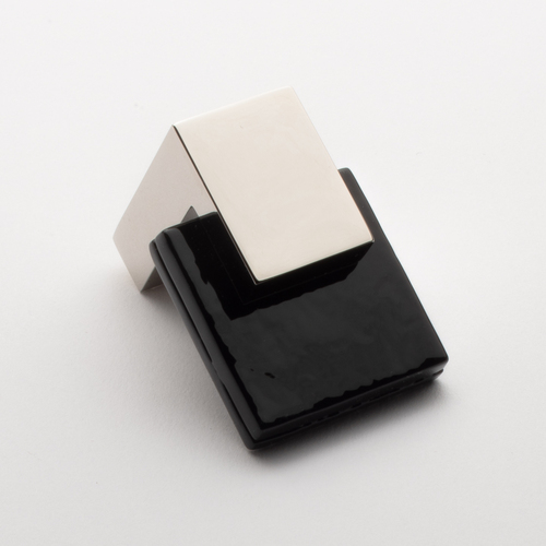 Sietto K-1203-PN Affinity Black Knob with Polished Nickel Base