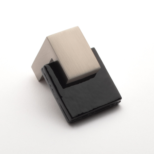 Sietto K-1203-SN Affinity Black Knob with Satin Nickel Base