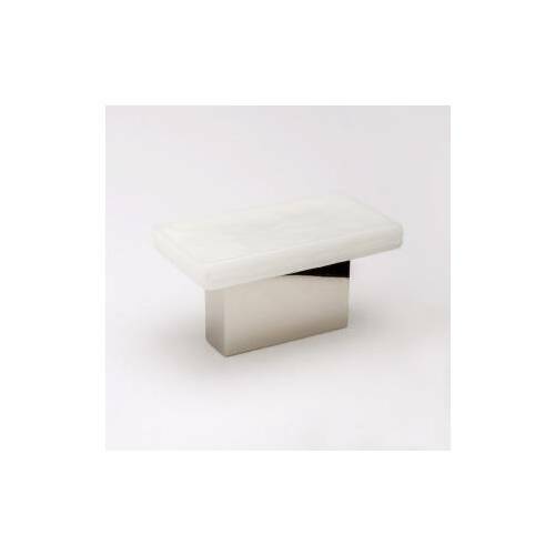 Sietto K-1801-PN Skyline White Knob with Polished Nickel Base