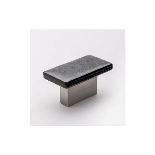Sietto K-1802-SN Skyline Irid Black Knob with Satin Nickel Base