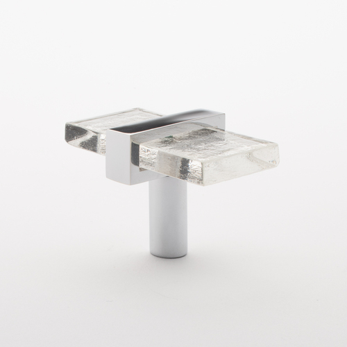Sietto K-1900-PC Adjustable Clear Knob with Polished Chrome Base