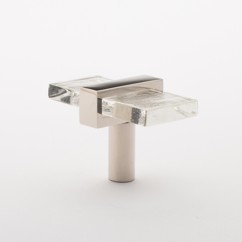 Sietto K-1900-PN Clear Adjustable Knob with Polished Nickel Base