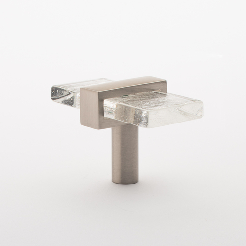 Sietto K-1900-SN Adjustable Clear Knob with Satin Nickel Base
