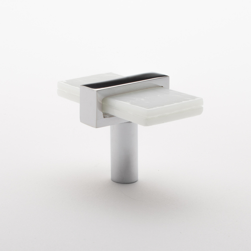 Sietto K-1901-PC Adjustable White Knob with Polished Chrome Base