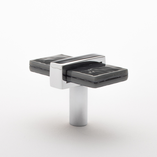Sietto K-1902-PC Slate Gray Adjustable Knob with Polished Chrome Base