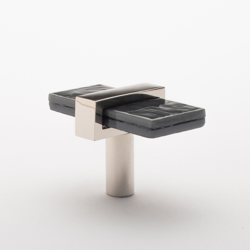 Sietto K-1902-PN Slate Gray Adjustable Knob with Polished Nickel Base
