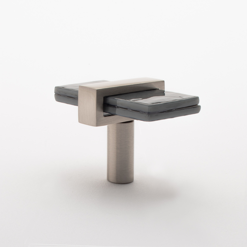 Sietto K-1902-SN Slate Gray Adjustable Knob with Satin Nickel Base