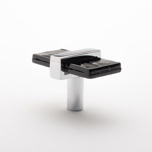 Sietto K-1903-PC Adjustable Black Knob with Polished Chrome Base