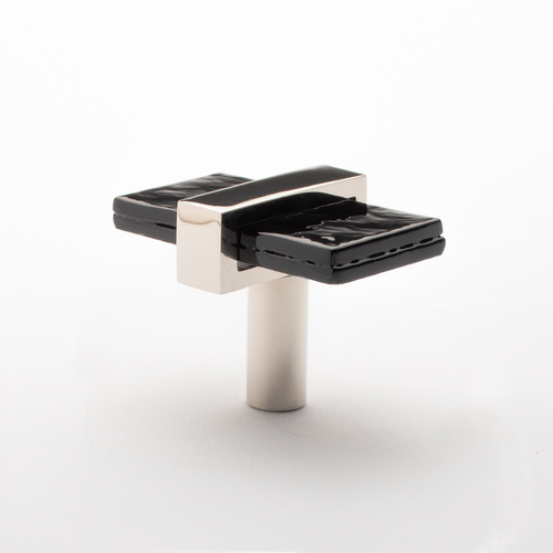 Sietto K-1903-PN Adjustable Black Knob with Polished Nickel Base