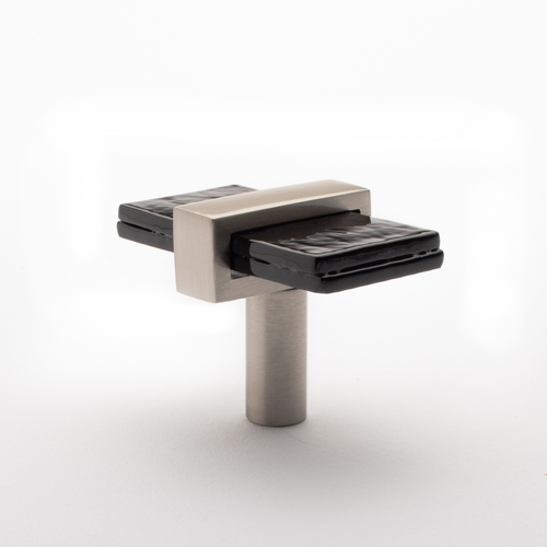 Sietto K-1903-SN Adjustable Black Knob with Satin Nickel Base