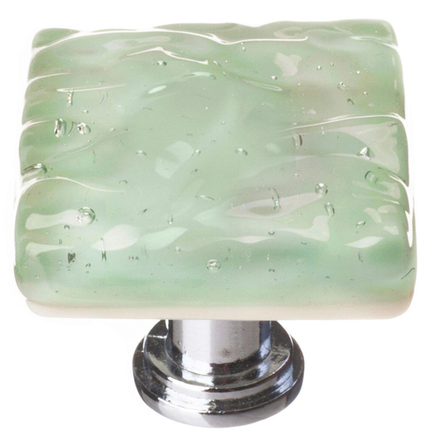 Sietto K-201-PC Glacier Spruce Green Knob with Polished Chrome Base