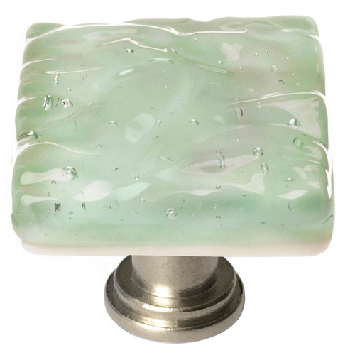 Sietto K-201-SN Glacier Spruce Green Knob with Satin Nickel Base