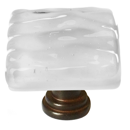 Sietto K-204-ORB Glacier Blue-Gray Knob with Oil-Rubbed Bronze Base