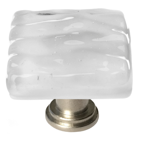Sietto K-204-SN Glacier Blue-Gray Knob with Satin Nickel Base