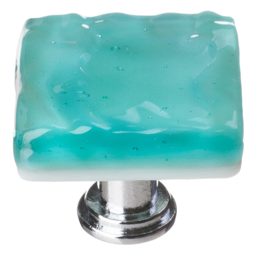 Sietto K-207-PC Glacier Aqua Knob with Polished Chrome Base