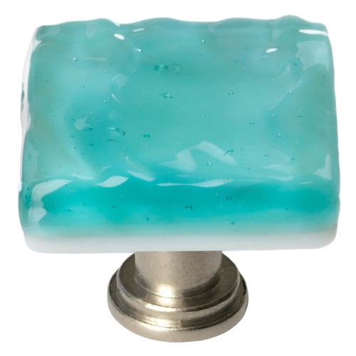 Sietto K-207-SN Glacier Aqua Knob with Satin Nickel Base