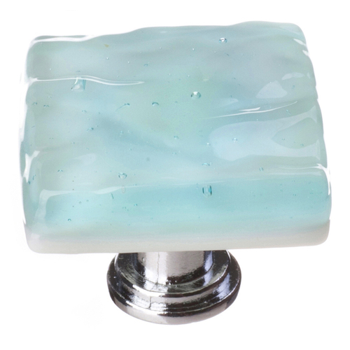 Sietto K-208-PC Glacier Aqua Knob with Polished Chrome Base